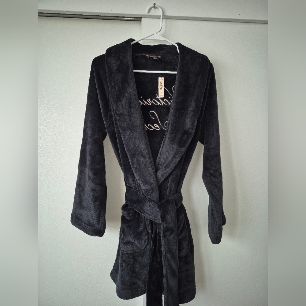 Victoria's Secret Black Plush Robe